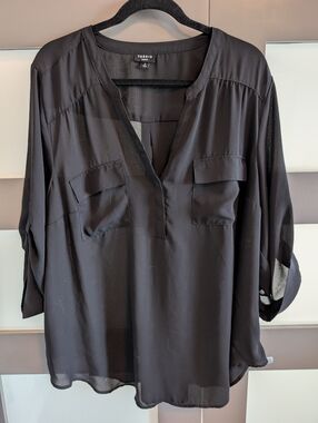 torrid Black Split-Neck Utility Top